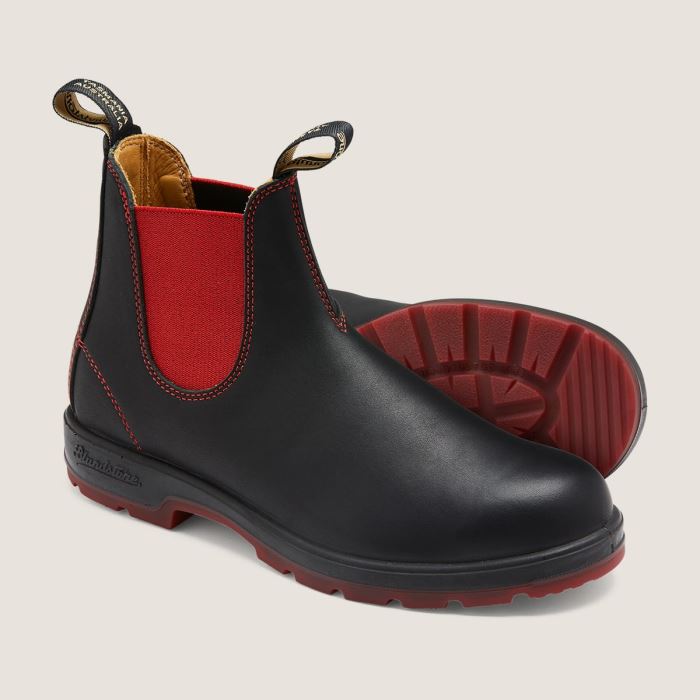 Men's Classics Chelsea Boots Black/Red Blundstone