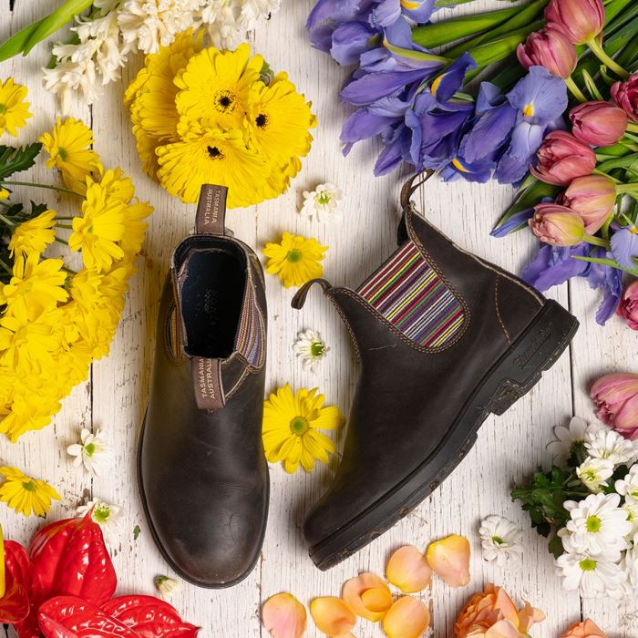 Women's Originals Chelsea Boots Stout Brown/Stripes Blundstone