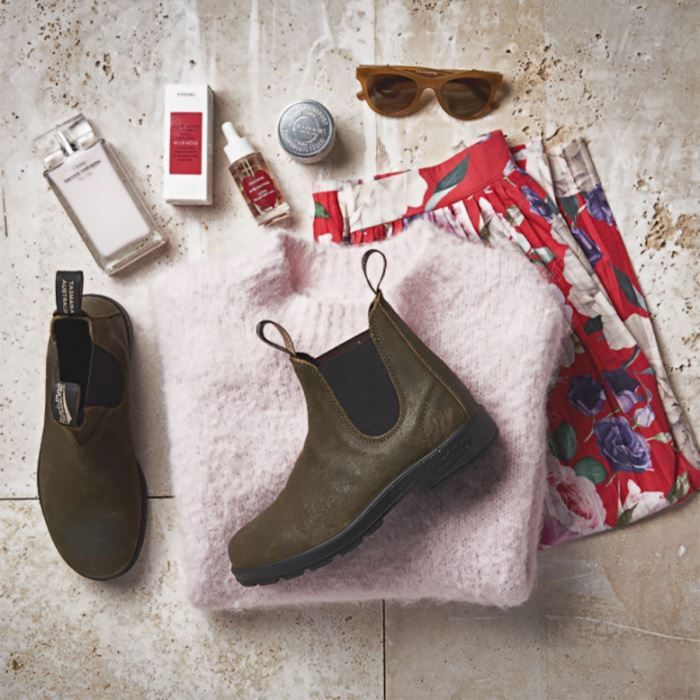 Women's Originals Chelsea Boots Dark Olive Suede Blundstone