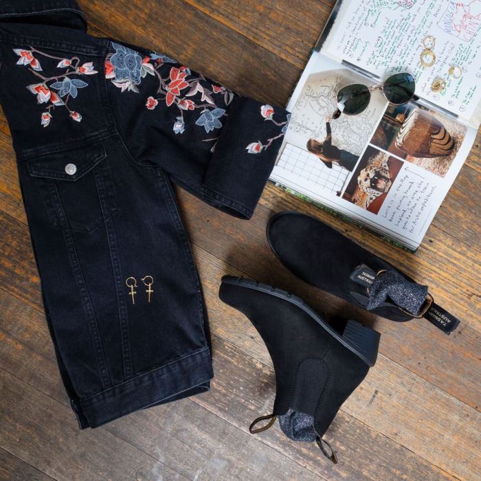 Women's Series Heeled Boots Black Nubuck Blundstone