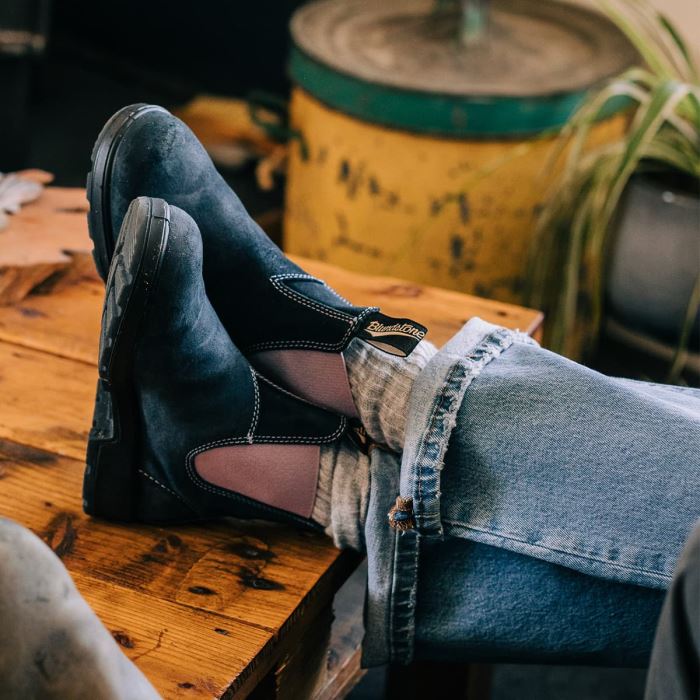 Blundstone Women's Originals Suede Boots Navy/Rose