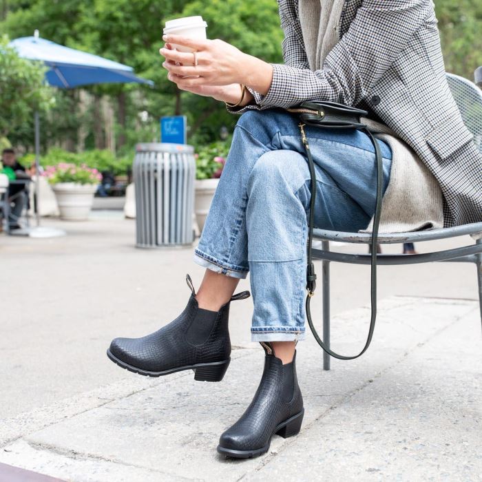 Blundstone Women's Series Heeled Boots Black Crocodile