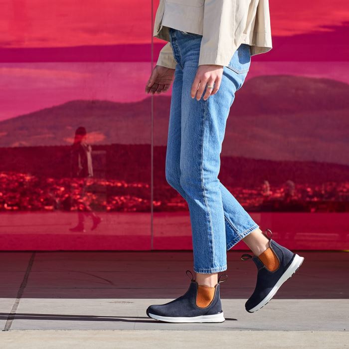Women's Active Chelsea Boots Navy/Orange Blundstone