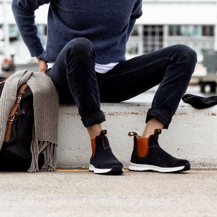 Blundstone Men's Active Chelsea Boots Navy/Orange